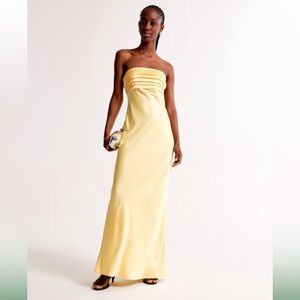 Abercrombie & Fitch Strapless Yellow Dress